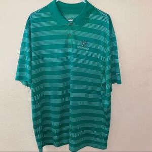 Nike Golf Dri-fit polo, green/white stripe, XXL